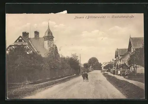 AK Neuern /Böhmerwald, Blick in die Glashüttenstrasse