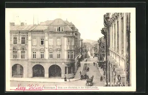 AK Neutitschein, Blick vom Stadtplatz in die Schwarzstrasse