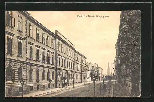 AK Neutitschein, Strassenpartie Bürgergasse