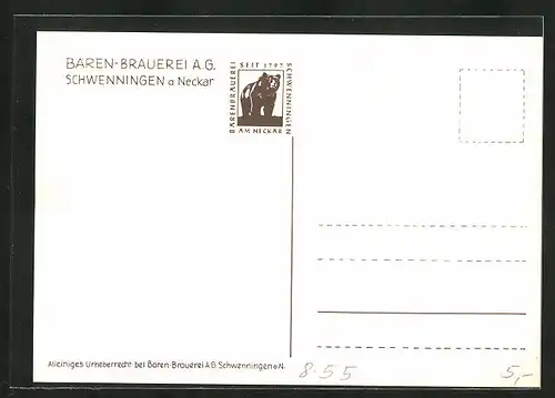Künstler-AK Noch dies Eine man sich merke: Bären-Bier gibt Bärenstärke!