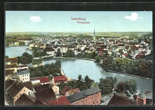 AK Insterburg, Totalansicht der Stadt