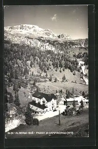 AK Livinalongo, Gasthaus aus der Vogelschau