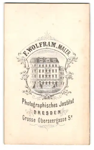 Fotografie F. Wolfram, Dresden, Grosse Oberseegasse 5, Ansicht Dresden, Blick auf das Gebäude des Ateliers