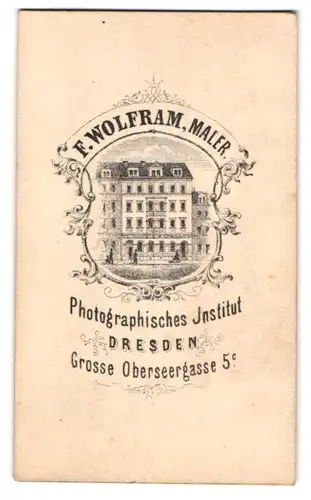 Fotografie F. Wolfram, Dresden, Grosse Oberseegasse 5, Ansicht Dresden, Blick auf das Gebäude des Ateliers