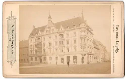 Fotografie Otto Roth, Leipzig, Ansicht Leipzig, Strasseneck am Predigerhaus 1887