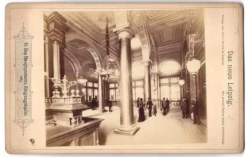 Fotografie Otto Roth, Leipzig, Ansicht Leipzig, Voyer - Eingangshalle im Hauptpostamt 1883