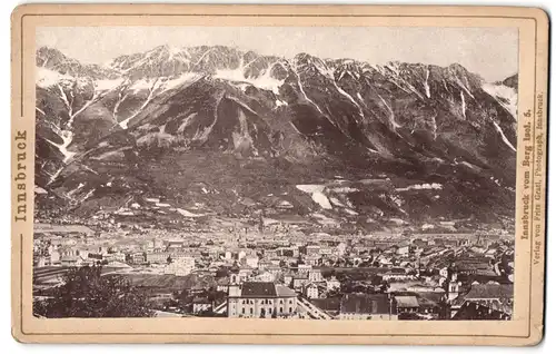 Fotografie Fritz Gratl, Innsbruck, Ansicht Innsbruck, Stadtansicht vom Berg Isel aus