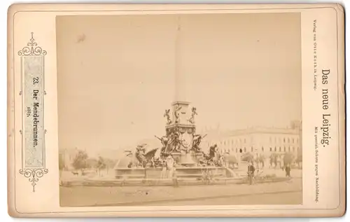Fotografie Otto Roth, Leipzig, Ansicht Leipzig, Partie am Mendebrunnen 1887