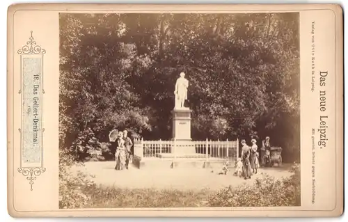 Fotografie Otto Roth, Leipzig, Ansicht Leipzig, Bürger am Gellert-Denkmal 1884