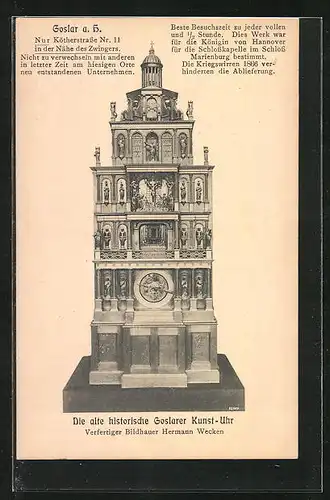 AK Goslar a. H., Die alte historische Goslarer Kunst-Uhr, Kötherstrasse 11