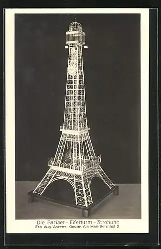 AK Goslar, Die Pariser Eifelturm Strohuhr, Am Marktkirchhof 2