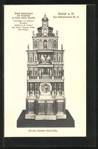 AK Goslar a. H., Die alte Goslarer Kunst-Uhr, Kötherstrasse 11