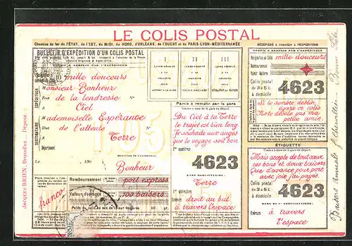 AK Le Colis Postal, Postgeschichte