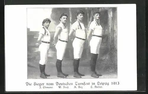 AK Die Sieger vom Deutschen Turnfest in Leipzig 1913