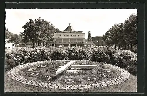 AK Mülheim /Ruhr, Blumenuhr am Wasserbahnhof