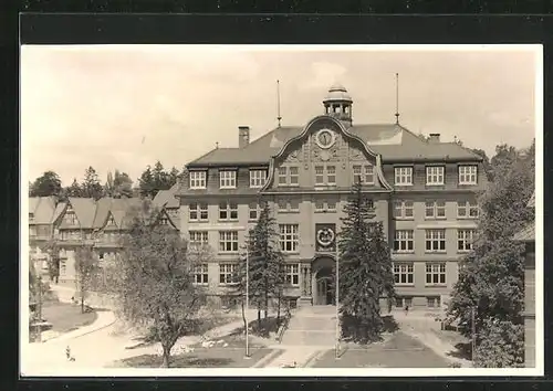 Foto-AK Gotha, Fachschule für Bauwesen