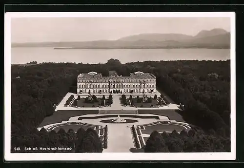 AK Schloss Herrenchiemsee aus der Vogelschau