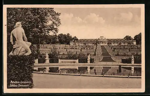 AK Potsdam-Sanssouci, Ansicht vom Schloss Sanssouci