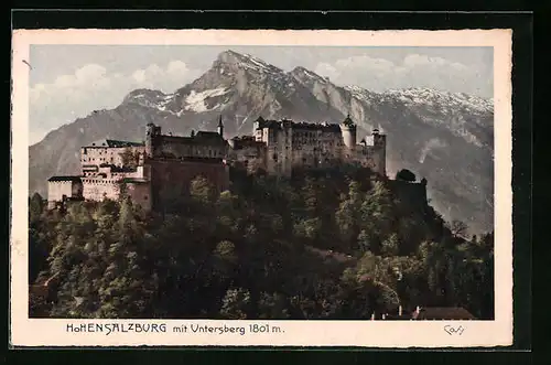 AK Hohensalzburg mit Untersberg