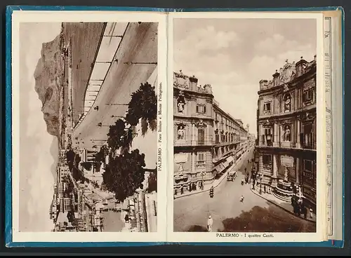 Leporello-Album Palermo, mit 19 Fotografien, I Quattro Canti, Panorama, Fontana Pretoria