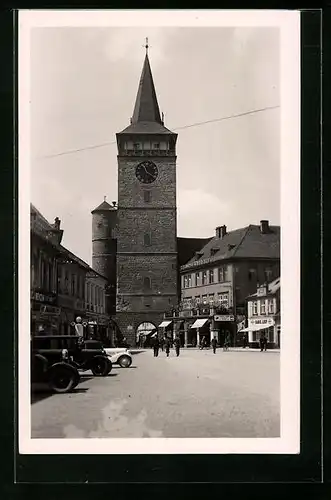 AK Jitschin / Gitschin / Jicin, Torturm im Sonnenlicht