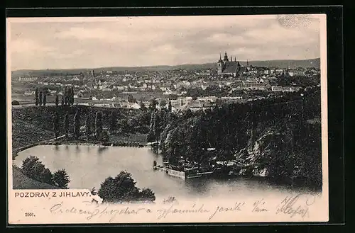 AK Jihlava, Panoramablick auf die Stadt