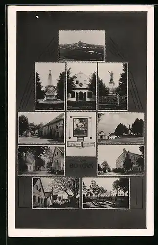 AK Borová, Havlickova ulice, Pomnik Karla Havlicka, Strassenpartie