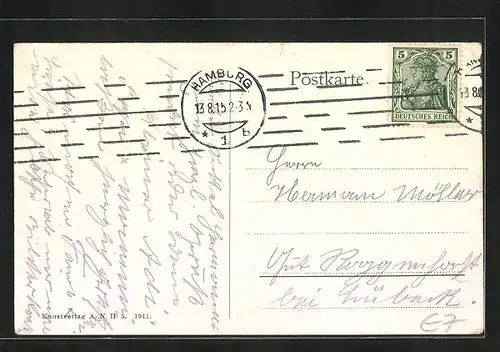 AK Hamburg, Segelschiffe im Hafen