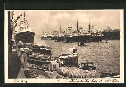 AK Hamburg, Partie im Hafen der Hamburg-Amerika Linie