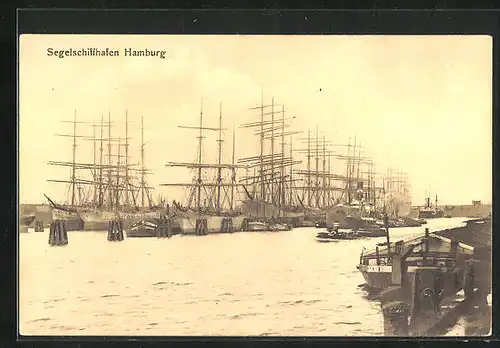 AK Hamburg, Teilansicht des Segelschiffhafens