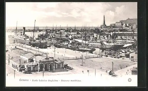AK Genova, Ponte Federico Guglielmo, Stazione marittima, Hafen