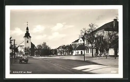 AK Kralice na Hané, Námesti, Hauptplatz mit Kirche