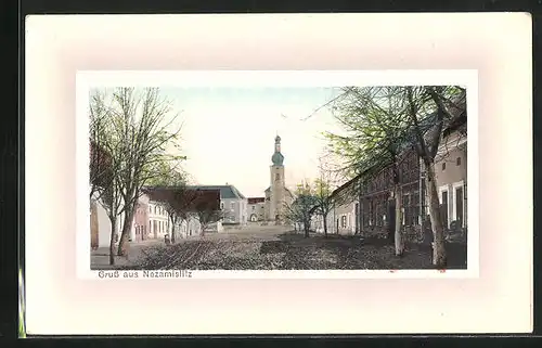 AK Nezamislitz, Námesti, Hauptplatz mit Kirche