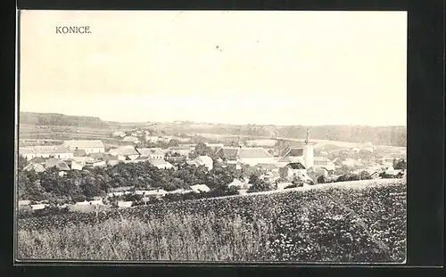 AK Konice, Panorama mit Fernsicht