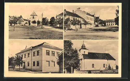 AK Hrubcice, Namesti, Kostel, Gebäudeansicht