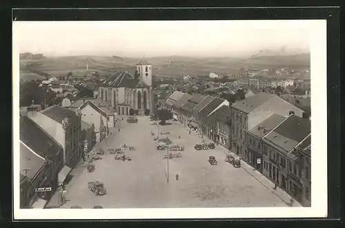 AK Boskovice, Marktplatz mit Kirche, Namesti