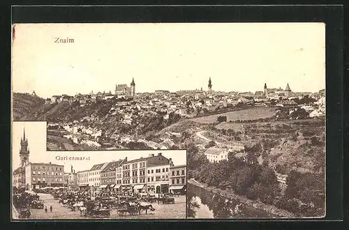 AK Znaim a. d. Thaya, Gurkenmarkt, Panorama