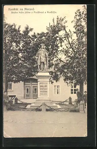 AK Kunstát na Morave, Socha krale Jiriho