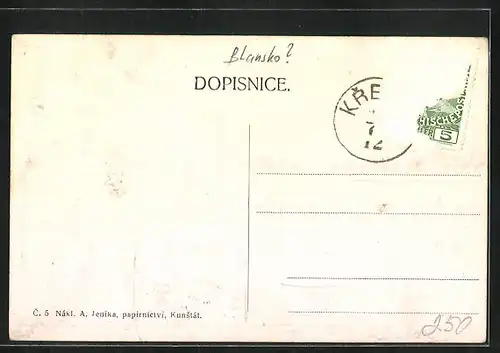 AK Kunstat, Platz mit Kirche