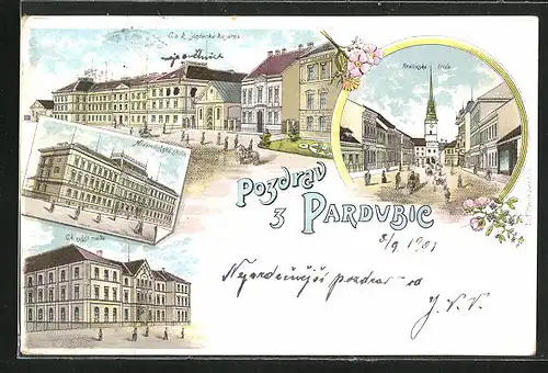 Lithographie Pardubice, Krailovska trida, Novomestska skola, C. k. vyssi realka