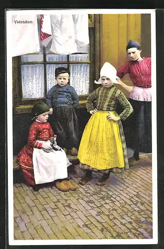 Künstler-AK Photochromie Nr. 4477: Volendam, Kinder in Trachten