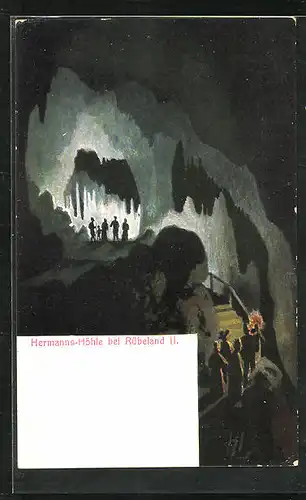 Künstler-AK Rübeland, Hermanns-Höhle