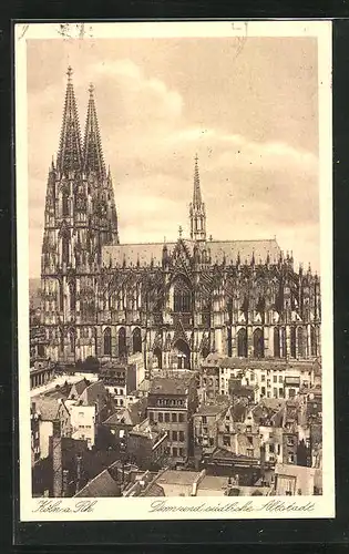 AK Köln am Rhein, Dom und südliche Altstadt