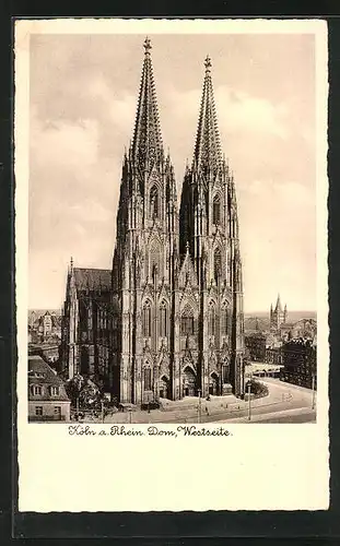 AK Köln am Rhein, Westseite des Doms