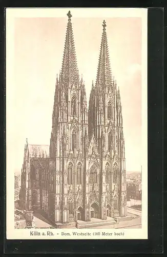 AK Köln am Rhein, Westseite des Doms