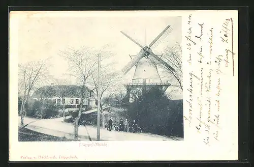 AK Sonderburg, Strasse an der Düppel-Mühle, Windmühle