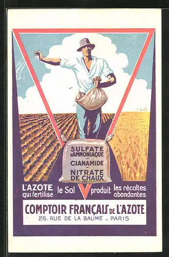 AK Comptoir francais de l`azote, Reklame für Kunstdünger aus Paris