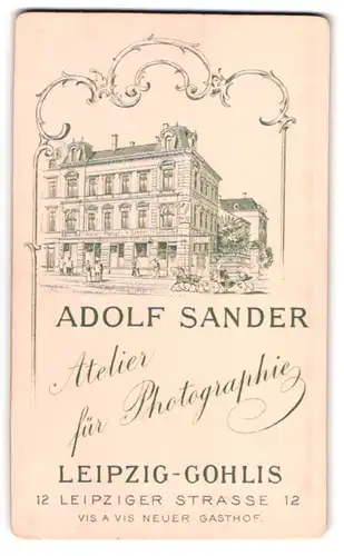 Fotografie Adolf Sander, Leipzig, Ansicht Leipzig-Gohlis, Geschäftshaus in der Leipziger Strasse 12