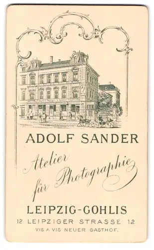 Fotografie Adolf Sander, Leipzig, Ansicht Leipzig-Gohlis, Geschäftshaus in der Leipziger Strasse 12