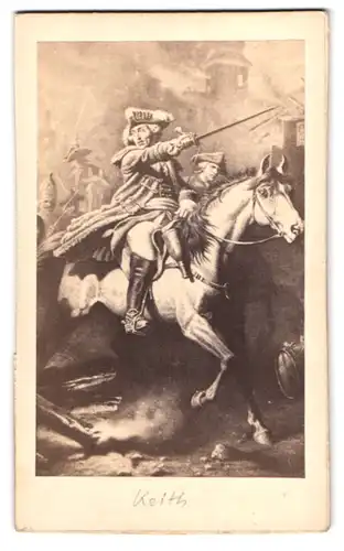 Fotografie Generalfeldmarschall Jacob Keith zu Pferd im Schlesischen Krieg